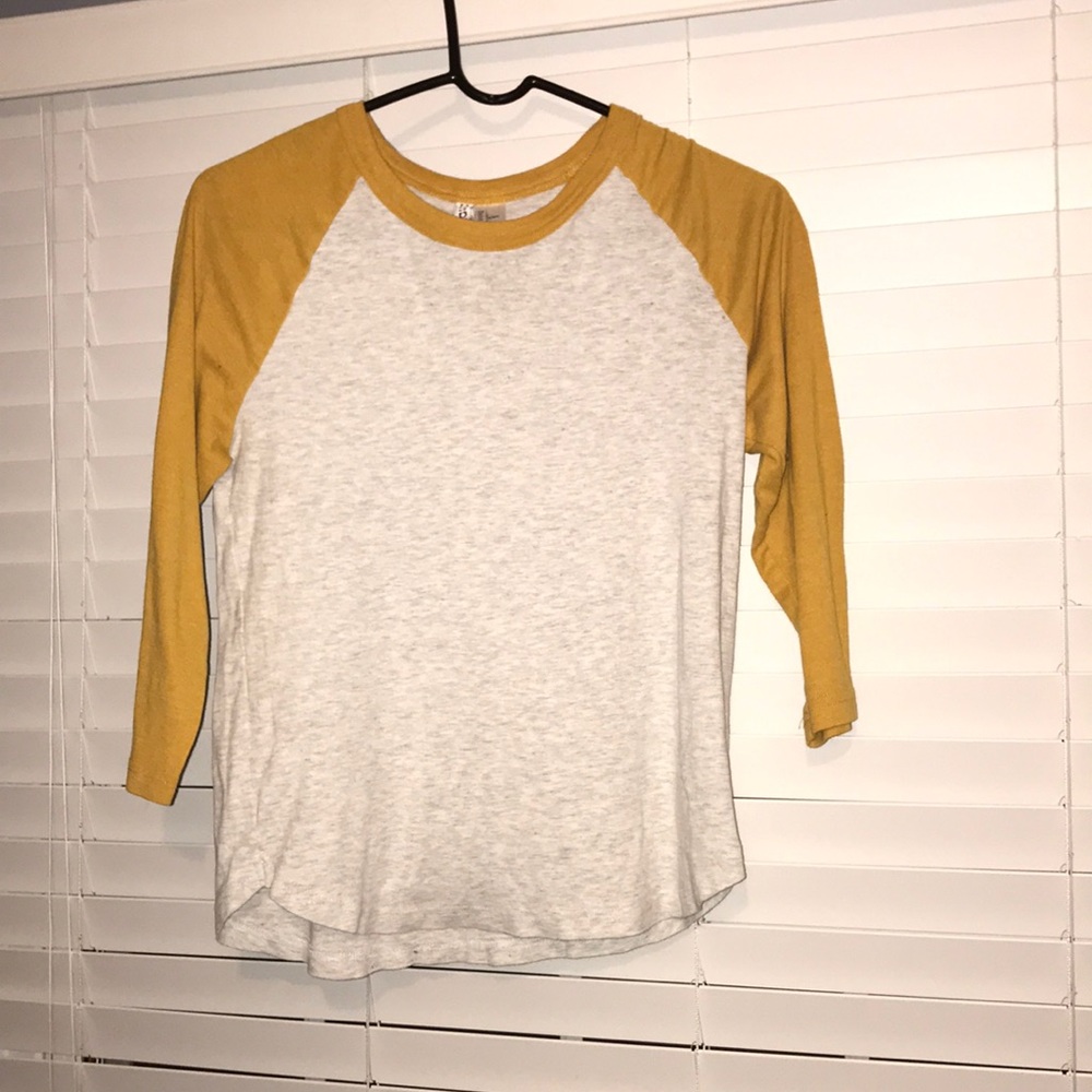 Large Yellow baseball tee